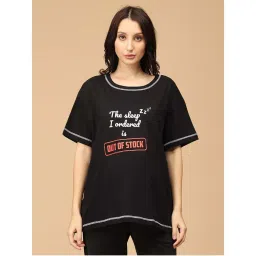 The Mom Store Black Out of Stock Oversized Maternity T-Shirt-picture-14