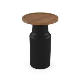 urban ladder Toro Solid Wood Side Table In Dual Tone in Amber Walnut And Black Finish image 2