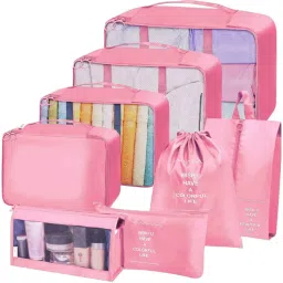 Awestuffs 8 Pcs Packing Cubes for Travel Organizer Bags for Luggage Clothes Space Saver-image-17