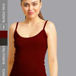 FBAR Pack Of 2 Non-Padded Pure Cotton Camisoles-picture-40
