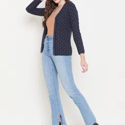 Zigo Women Cable Knit Woollen Cardigan-image-4