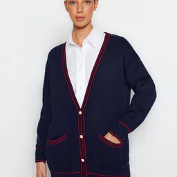 Trendyol V-Neck Drop Shoulder Sleeves Longline Cardigan-picture-14