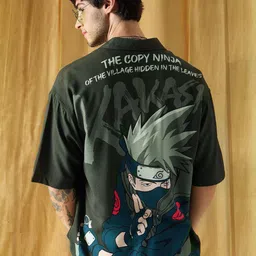 The Souled Store Black Relaxed Boxy Fit Naruto Printed Oversized Pure Cotton Casual Shirt-picture-24
