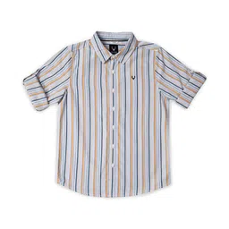 Allen Solly Junior Boys Slim Fit Multi Stripes Opaque Casual Shirt-picture-51