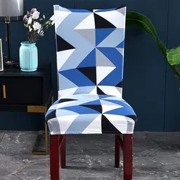 HOUSE OF QUIRK Blue Printed Removable Chair Cover-picture-19