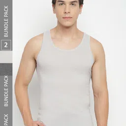 La Intimo Pack Of 2 Anti Bacterial Pure Cotton Basic Vests-picture-36