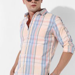 Campus Sutra Tartan Checked Classic Fit Cotton Casual Shirt-picture-17