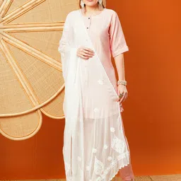 ADA Ethnic Motifs Embroidered Chiffon Dupatta with Chikankari-picture-46