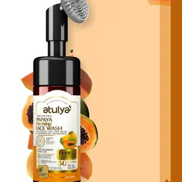 Atulya Papaya Foaming Face Wash with In-Built Soft Face Brush 150 ml-image-12