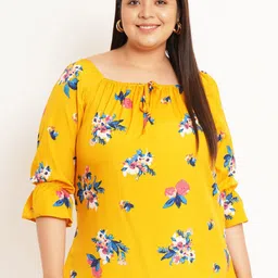 U&F Beyond Floral Printed Tie-Up Neck Bell Sleeves Shirt Style TopTop-picture-34