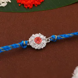 Estele Unisex Rhodium-Plated Crystal-Studded Rakhi-picture-37