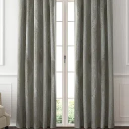 GM Set Of 2 Green Self-Design Black Out Door Curtains-image-93