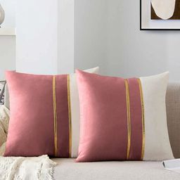 AEROHAVEN Rose Gold & Gold-Toned Set of 2 Velvet Square Cushion Covers-picture-16