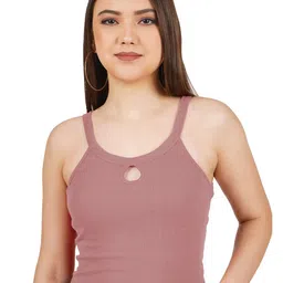 BAESD Round Neck Sleeveless Cut Out Fitted Ribbed Crop Top-picture-21
