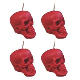 Phobis Red Skull Candle for Spell, Wicca and Healing (Pack of 4) (2 Inch) image 1