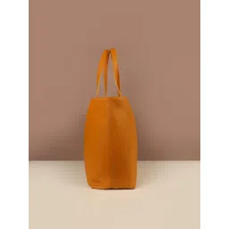 The House Of Ganges Women Mustard Vegan Leather Tote Bag with Pouch (L) image 3
