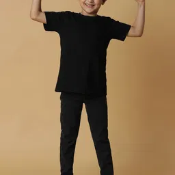 TALES & STORIES Boys Charcoal Grey Slim Fit Mid-Rise Clean Look Denim Jeans-picture-14