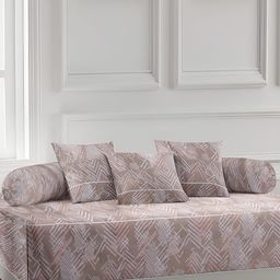Arrabi Brown & White 6 Pieces Printed Diwan Set-picture-47