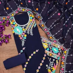 LeeliPeeri Designer Embroidered Unstitched Dress Material-picture-30