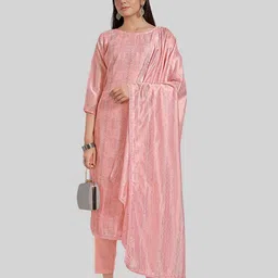 TAVAS Striped Embroidered Sequined Unstitched Dress Material-image-69