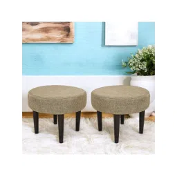 Ikiriya Nayla Sheesham Wood Pack of 2 Stools Jute Beige Extra Dark Mahogany Finish (1 Year Warranty)-picture-15