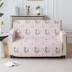 House of Quirk Anti-Slip Sofa Cover with Pocket Couch Protector - Beige Moo-picture-20