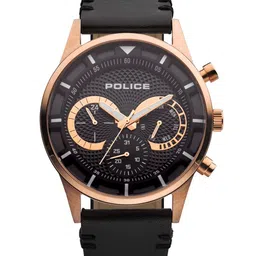 Police Men Black Dial & Black Leather Straps Analogue Watch-image-45