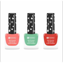 krayons Set Of 3 Gel Based Matte Finish Nail Enamel - Blossom Peach+Mint Green+Ruby Red-picture-16