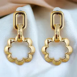 LUCKY JEWELLERY Gold-Plated Contemporary Drop Earrings image 1