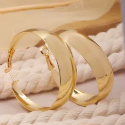 Crunchy Fashion Brass-Plated Contemporary Hoop Earrings-picture-38