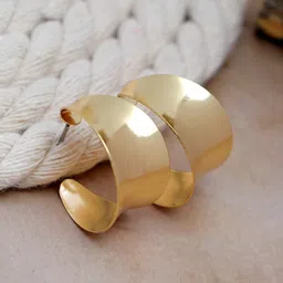 Crunchy Fashion Contemporary Half Hoop Earrings-picture-43