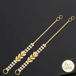 Vighnaharta Set Of 2 Gold-Plated Stone Studded Ear Cuff Earrings-picture-23