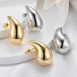 DN Creation Set of 2 Silver-Plated Teardrop Shaped Drop Earrings-picture-35