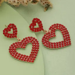 Jazz and Sizzle Gold-Plated Heart Shaped Drop Earrings-picture-29