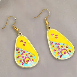 OOMPH Teardrop Shaped Meenakri Drop Earrings-picture-19