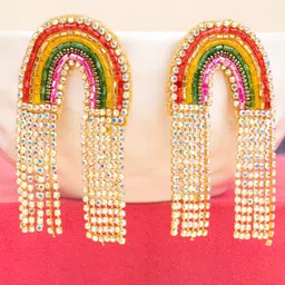 Crunchy Fashion Fabric Contemporary Tasselled Drop Earrings image 1