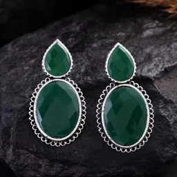 Silvermerc Designs Silver-Plated Teardrop Shaped Drop Earrings-picture-43
