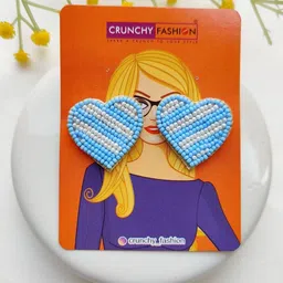 Crunchy Fashion Beaded Heart Shaped Studs Earrings-picture-42