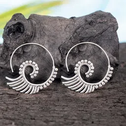 Studio One Love Silver-Plated Circular Shaped Hoop Earrings-picture-39