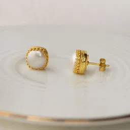 MANNASH Women Gold Plated 925 Sterling Silver Square Studs Earrings-picture-39