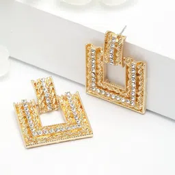 AVANT-GARDE PARIS Gold-Toned Square Studs Earrings-picture-28