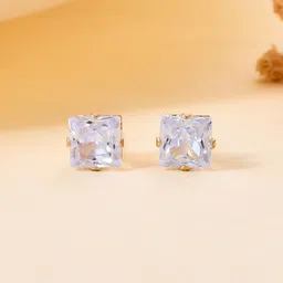 Silvermerc Designs Rose Gold-Plated Square Studs Earrings-picture-23