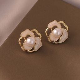MYKI Gold-Plated Artificial Beads Beaded Floral Studs Earrings-picture-40