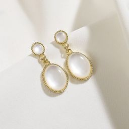 MYKI Gold-Plated Contemporary Drop Earrings-picture-0