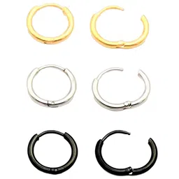 KARISHMA KREATIONS Set Of 3 Gold-Toned Circle Hoop Earrings-picture-27