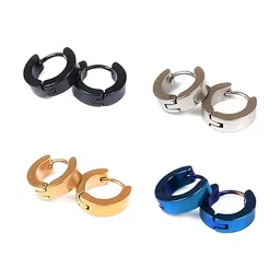 KARISHMA KREATIONS Set of 4 Contemporary Stainless Steel Studs Earrings-picture-56