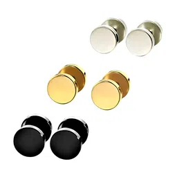 KARISHMA KREATIONS Men Set Of 3 Contemporary Stud Earrings-picture-22