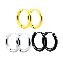 KARISHMA KREATIONS Set of 3 Contemporary Stainless Steel Studs Earrings-picture-32
