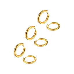 KARISHMA KREATIONS Set Of 3 Stainless Steel Hoops-picture-18