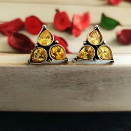 Binnis Wardrobe Yellow Contemporary Studs Earrings-picture-39